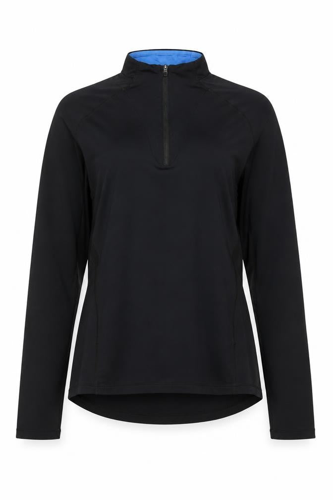Asics Women's Black Long Sleeve 1/4 Zip Pullover Sweatshirt size S