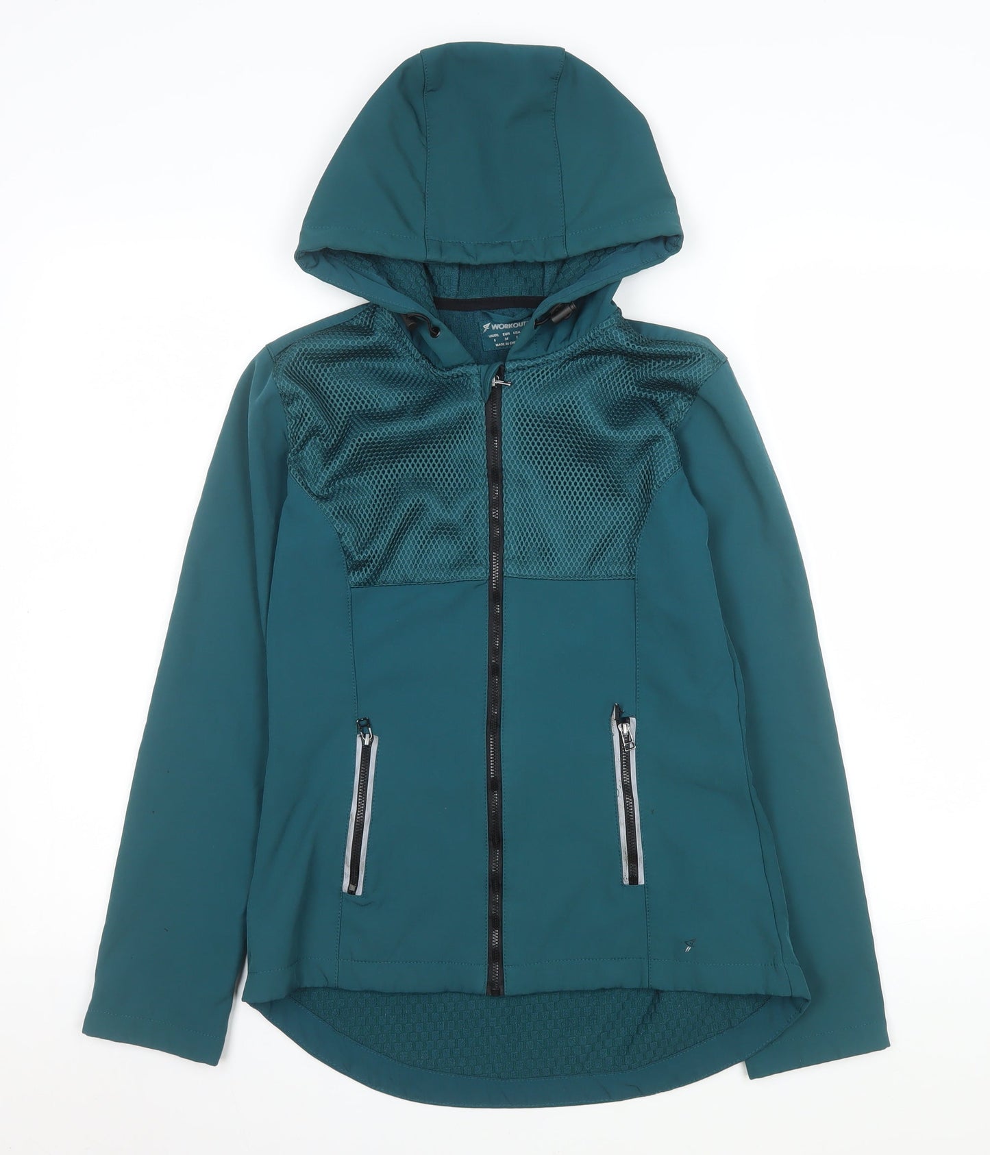 Workout Women’s Green Size 6 Windbreaker Hooded Active Jacket