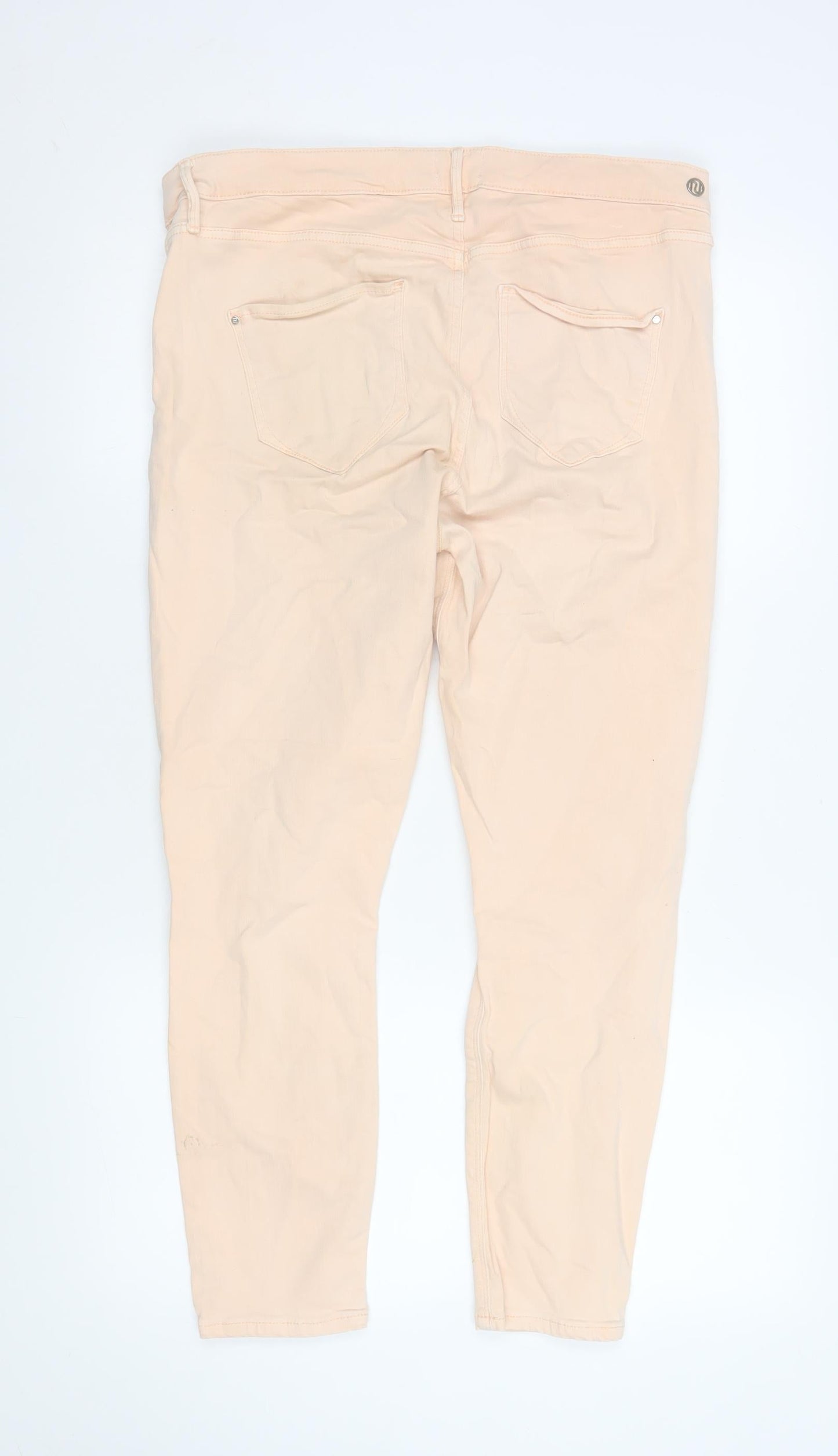 River Island Women’s Beige Distressed Skinny Jeans Size 16