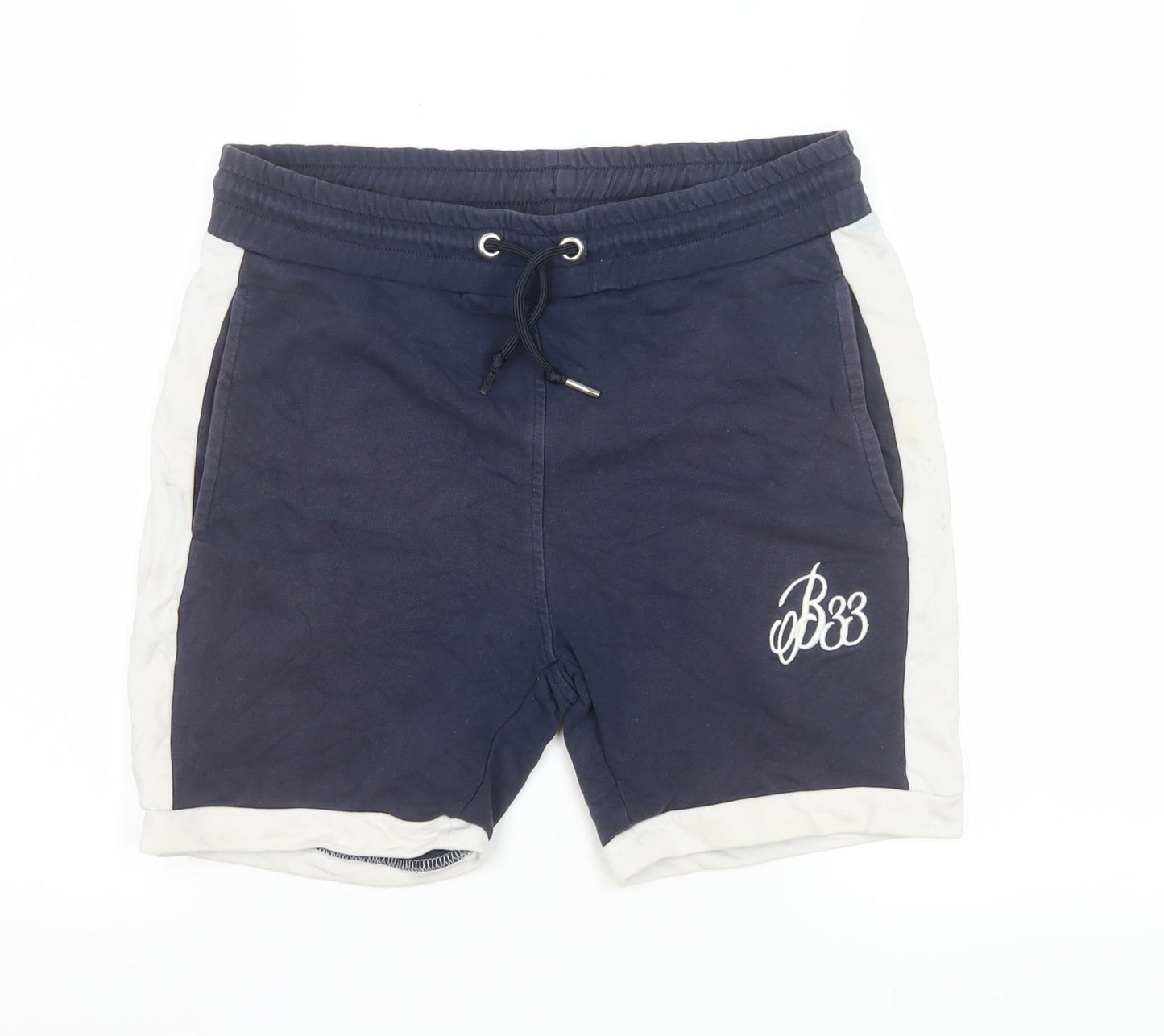 Bee Inspired Men's Blue Sweat Shorts Size S Casual Logo Embroidered