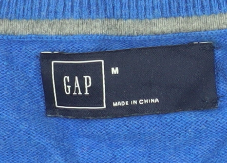 GAP Men’s Blue Cotton V-Neck Pullover Knit Sweatshirt Size M