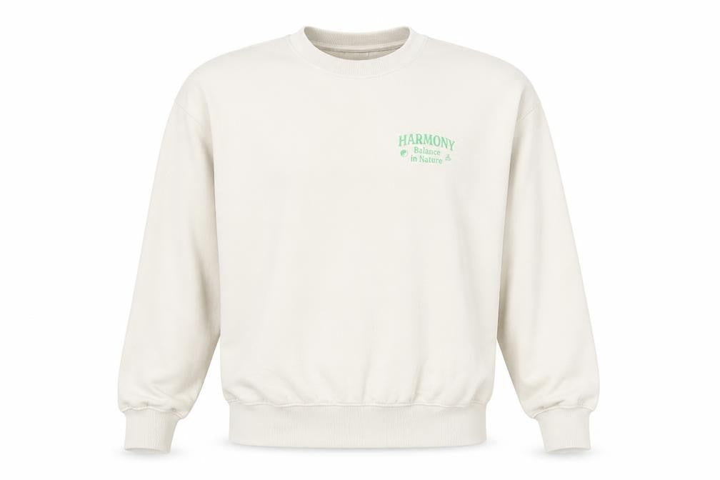 Only & Sons Men's Beige Graphic Sweatshirt M Fleece Crew Neck
