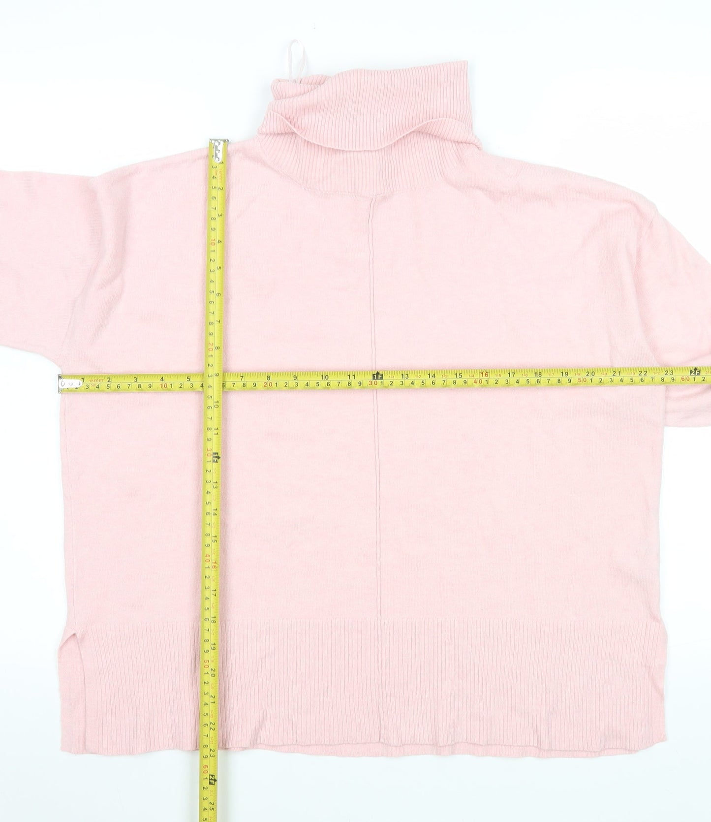 Dunnes Stores Womens Pink Roll Neck Pullover Jumper Medium