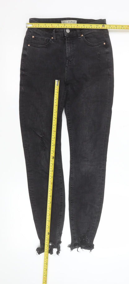 Back view of Denim Co. Women's Black, size 8, Skinny Distressed Jeans