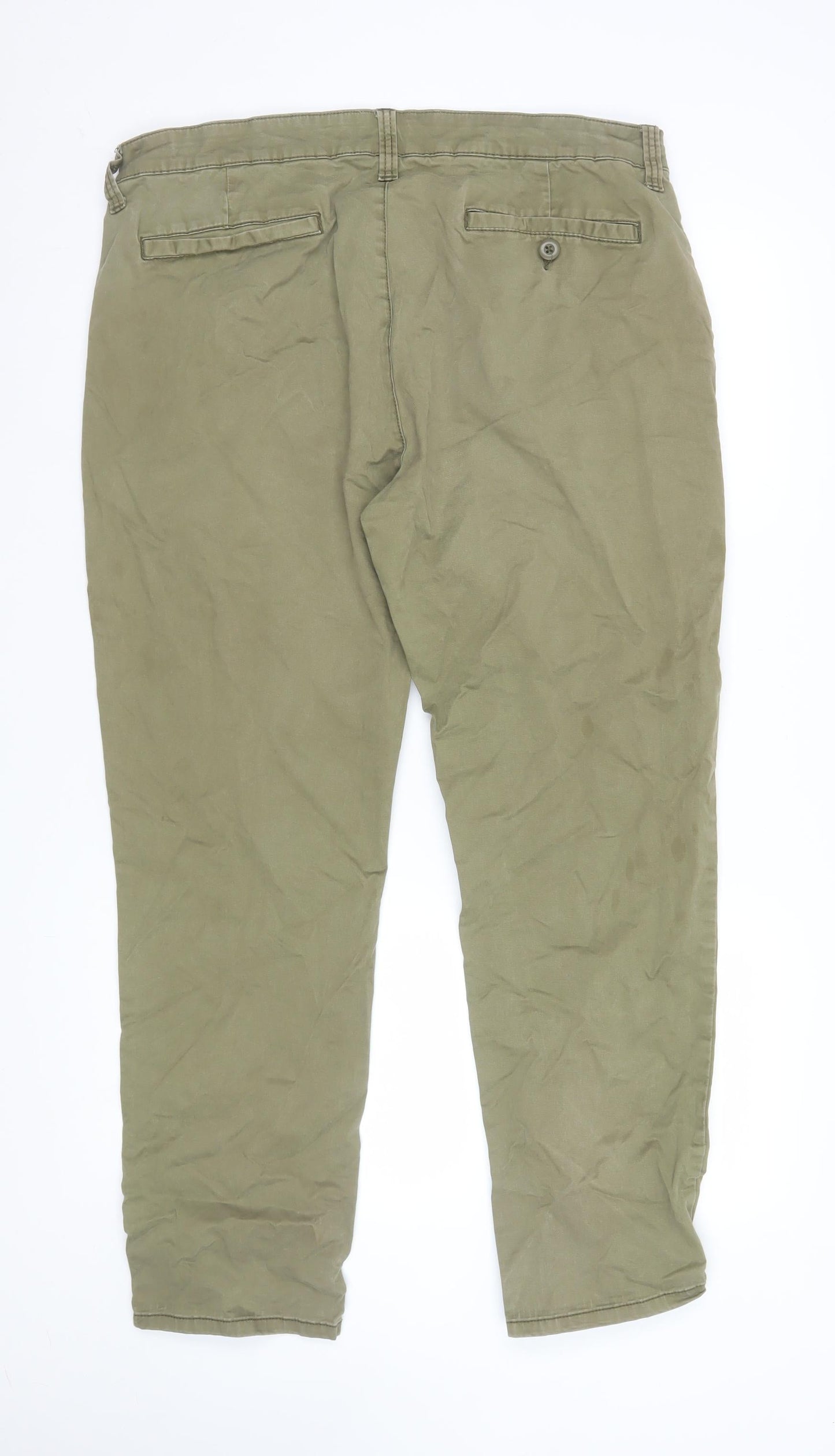 Mutual Weave Men's Green Slim Taper Chino Trousers 36x30