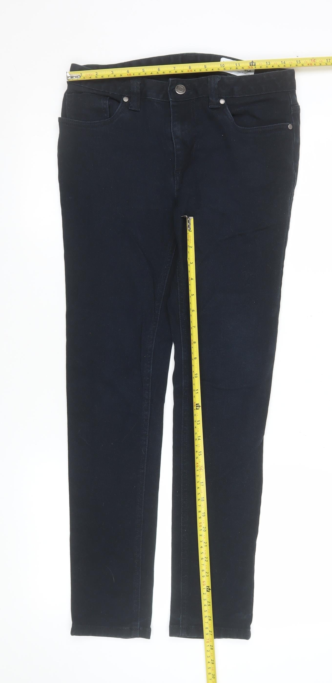 Denim Co Women Black Skinny Jeans W30 L32 Cotton Elastane