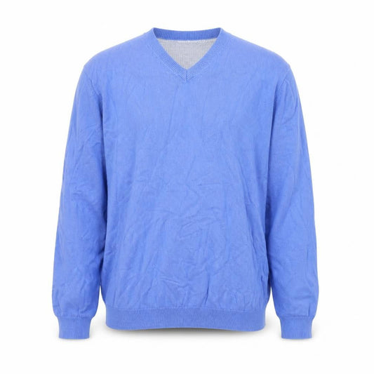 Marks & Spencer Men's Blue V-Neck Regular Fit XL Knit Sweatshirt
