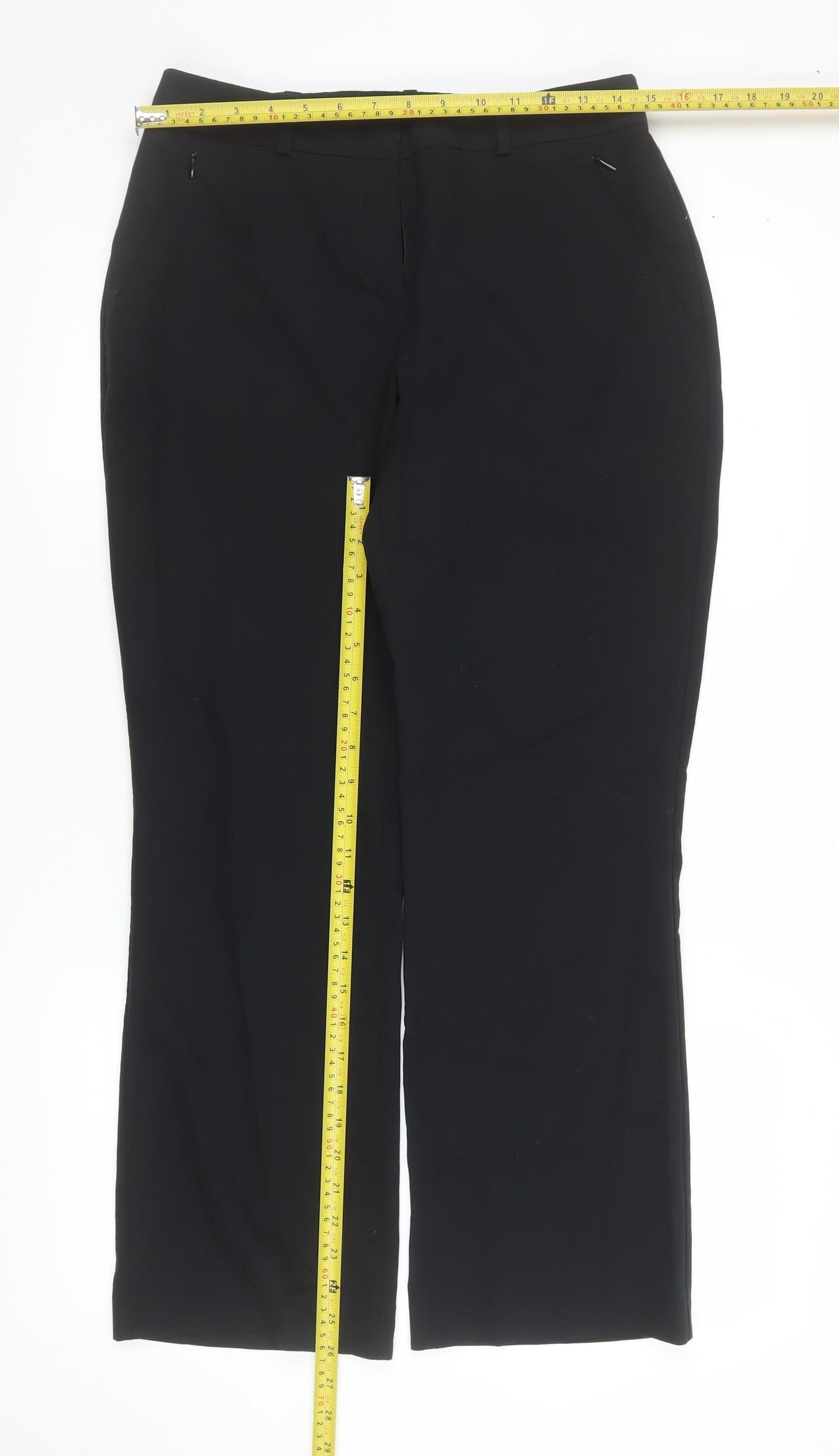 Dunnes Stores Women's Black Dress Pants Size 10 Straight Leg Work Trousers
