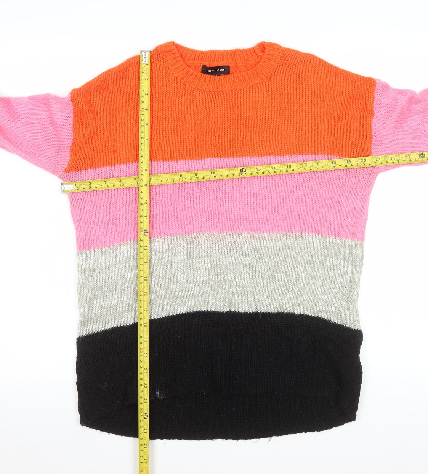 New Look Womens Multicoloured Striped Knit Jumper Size S