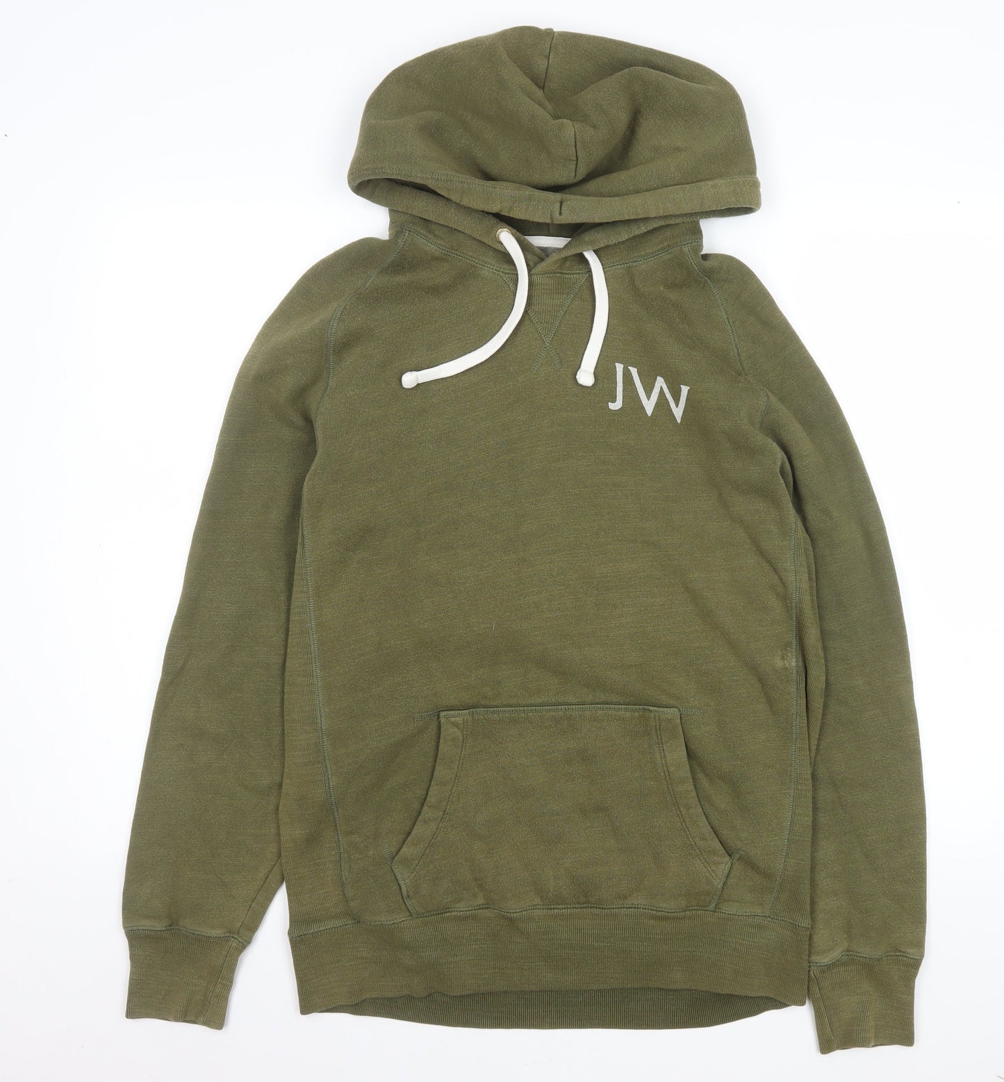 Jack Wills Men's Green Pullover Hoodie S Logo Print Fleece Sweatshirt