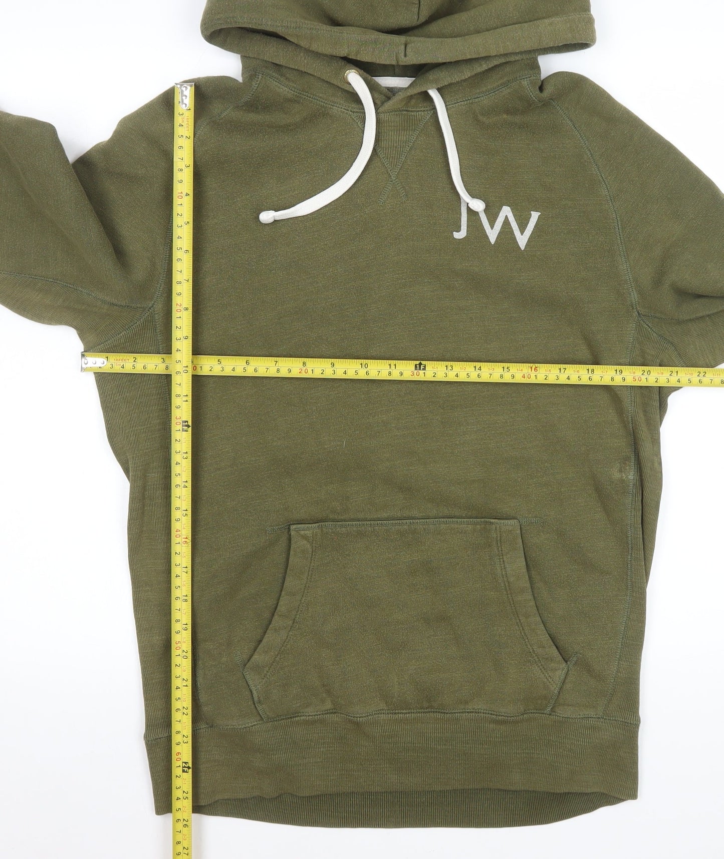 Jack Wills Men's Green Pullover Hoodie S Logo Print Fleece Sweatshirt