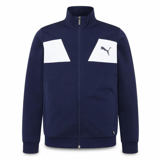 Puma Boys Blue Track Jacket 14 Years 164 Full Zip Colourblock Sports Top