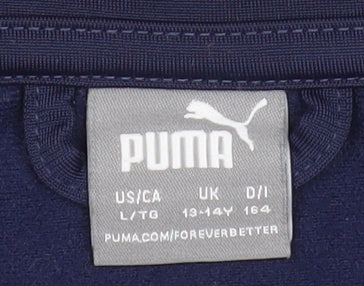 Puma Boys Blue Track Jacket 14 Years 164 Full Zip Colourblock Sports Top