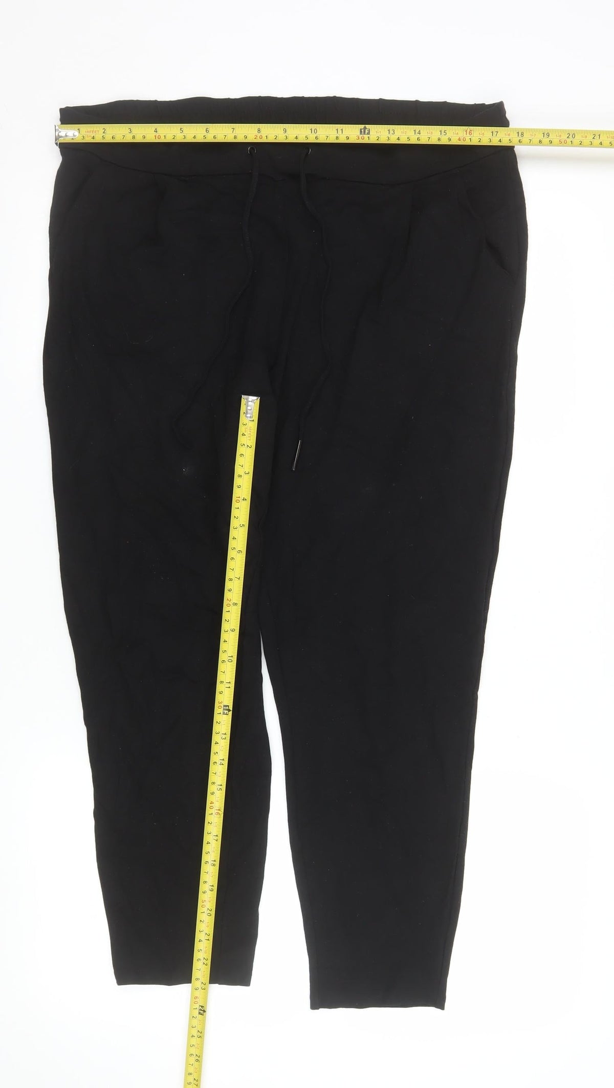Vero Moda Women's Black Jogger Trousers Size XL Viscose Elastic Waist