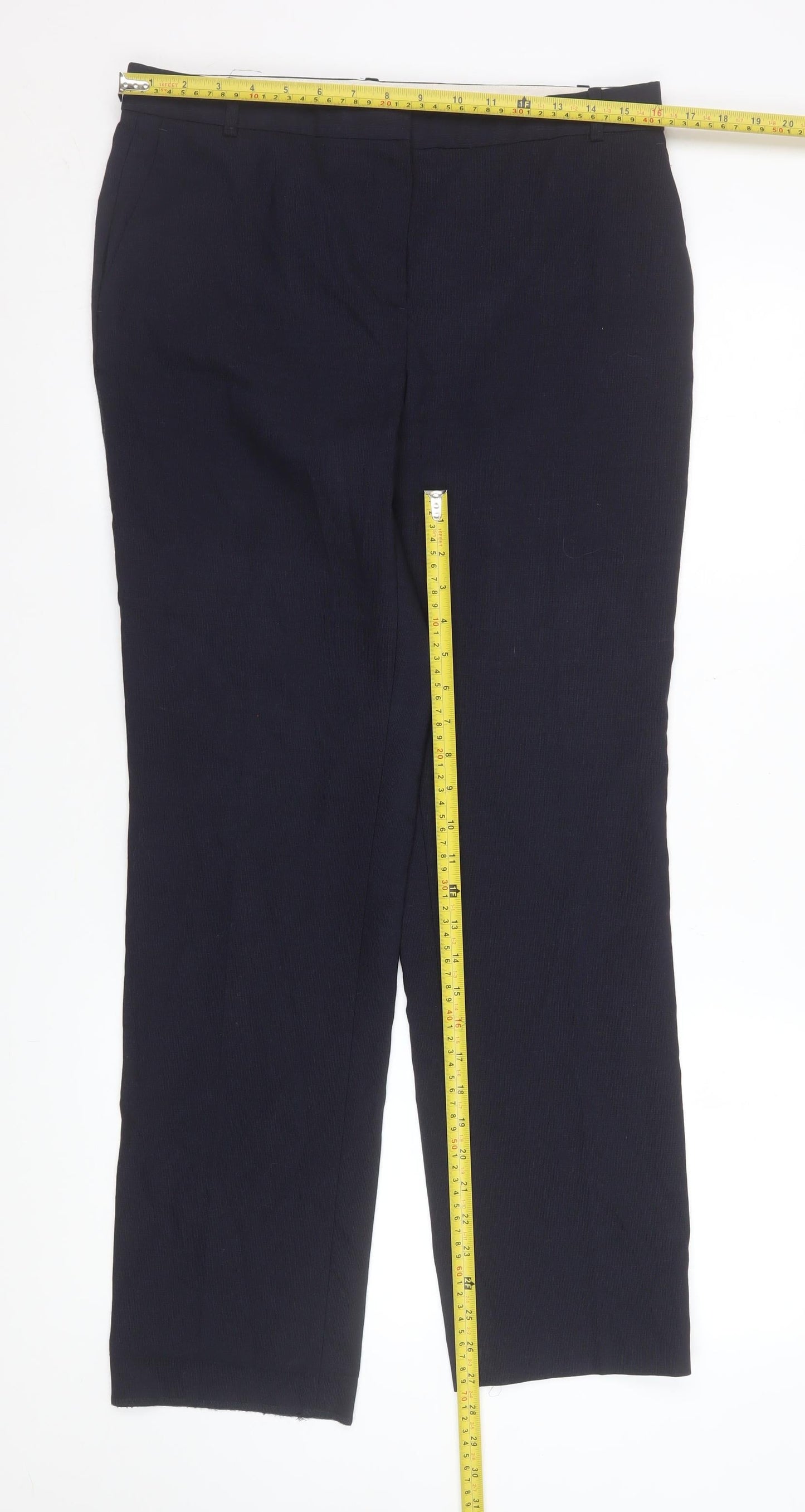 Massimo Dutti Men's Blue Wool Dress Pants Size M Formal Trousers
