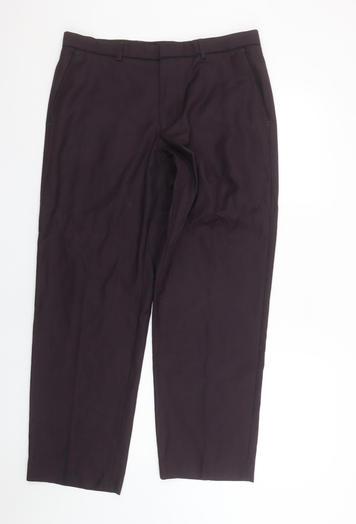 Dunnes Stores Men’s Wine Purple Dress Pants 34W 29L Regular Fit