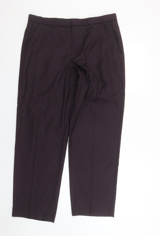 Dunnes Stores Men’s Wine Purple Dress Pants 34W 29L Regular Fit