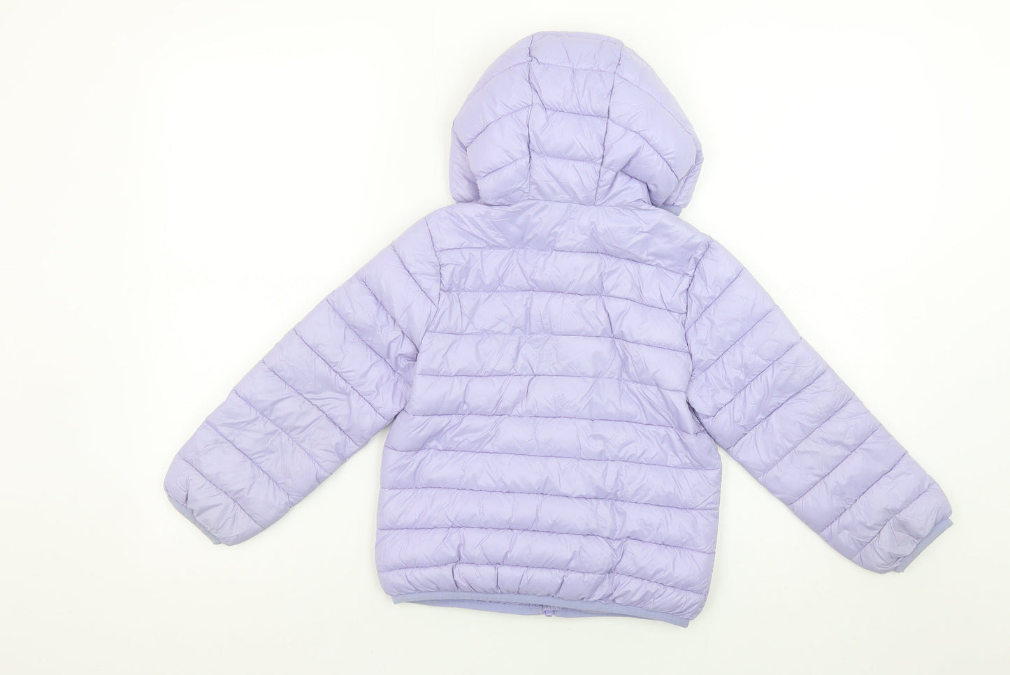 United Colors of Benetton Girls Purple Hooded Puffer Jacket 5-6 Years