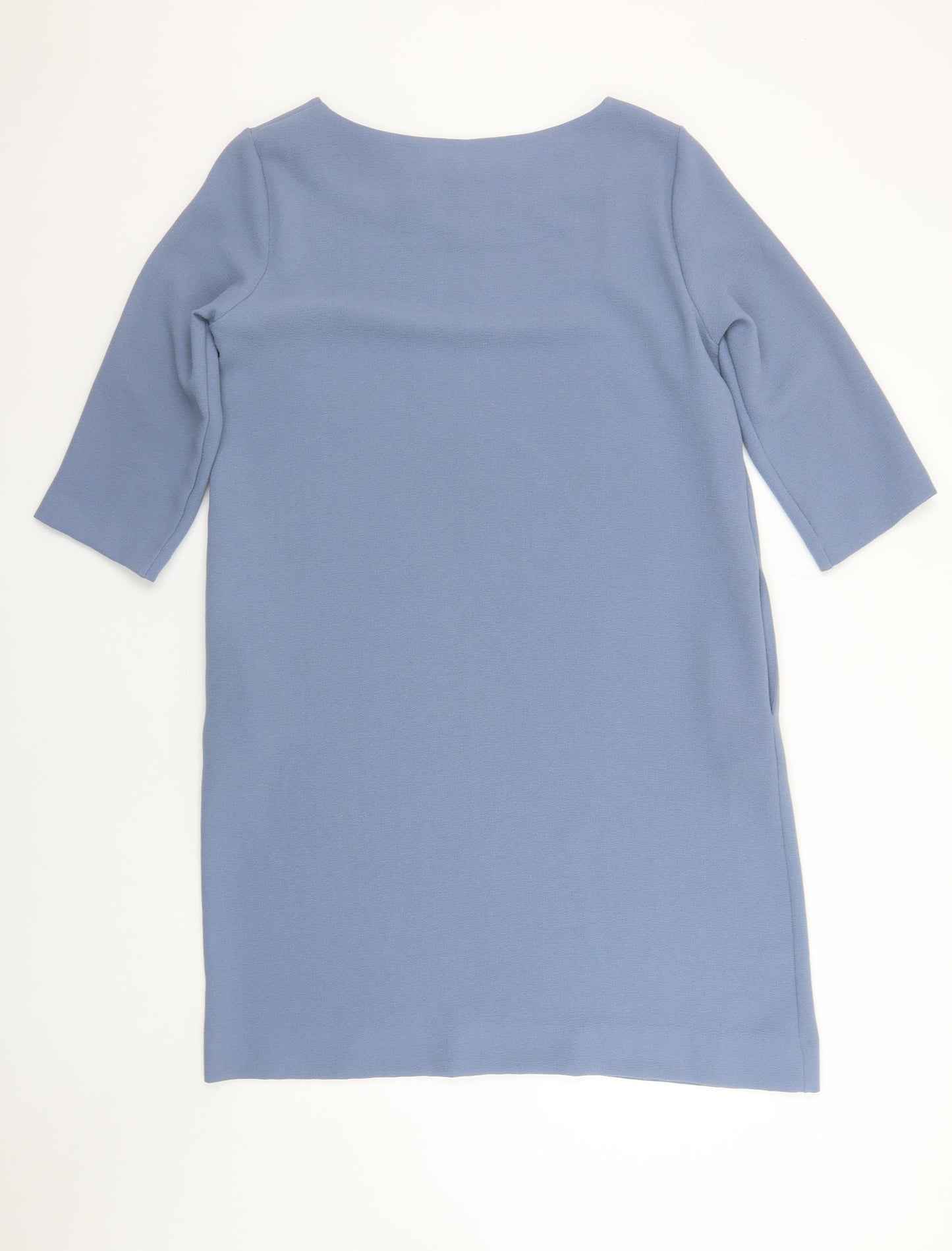 ottod’Ame Women Blue Shift Dress Size 14 Knee Length 3/4 Sleeve