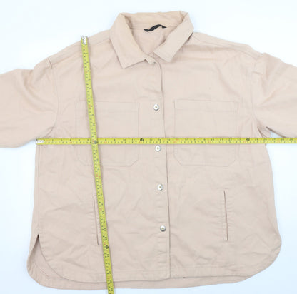 Back view of Dunnes Women Beige Cotton Twill Button Jacket XL