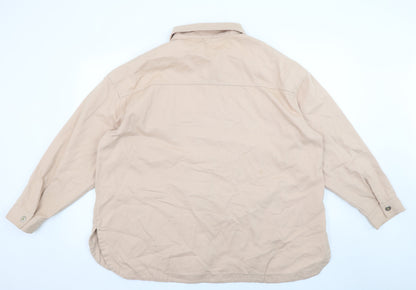 Close-up detail of Dunnes Women Beige Cotton Twill Button Jacket XL