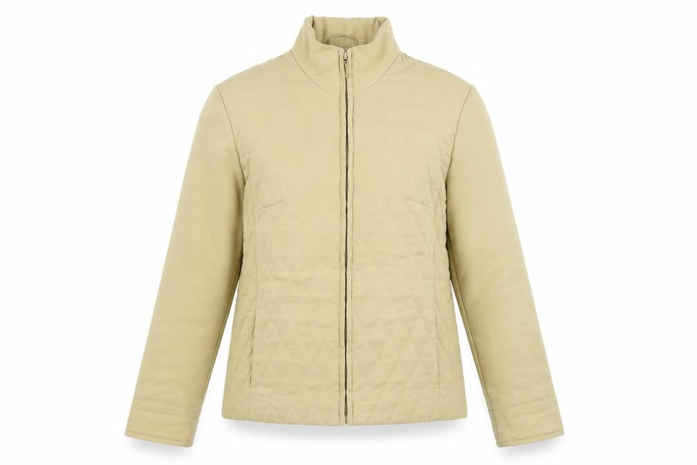 Fink Separates Women's Beige Quilted Full Zip Jacket Size 12
