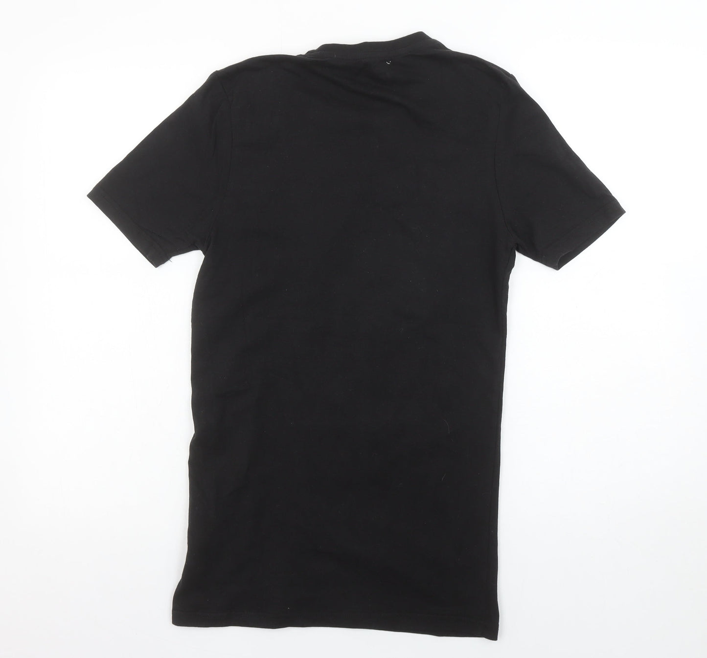 boohooMAN Men's Black & Red Colourblock Crew Neck T-Shirt Size S
