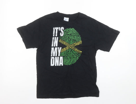 Port & Company Boys Black 9-10 Years Graphic T-Shirt 'It's In My DNA'