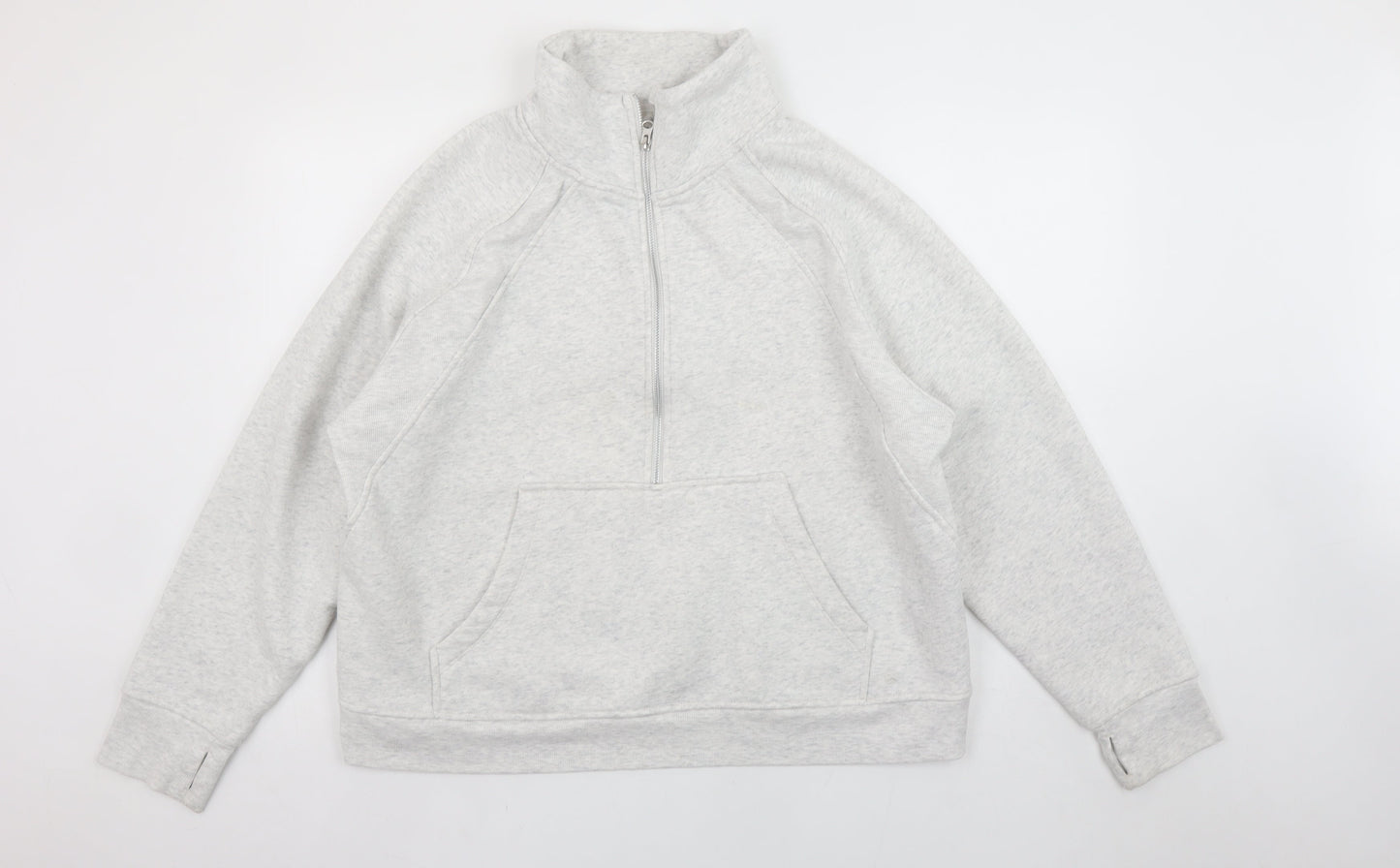 Danskin Womens Grey 1/2 Zip Pullover Sweatshirt XXL Cotton Blend