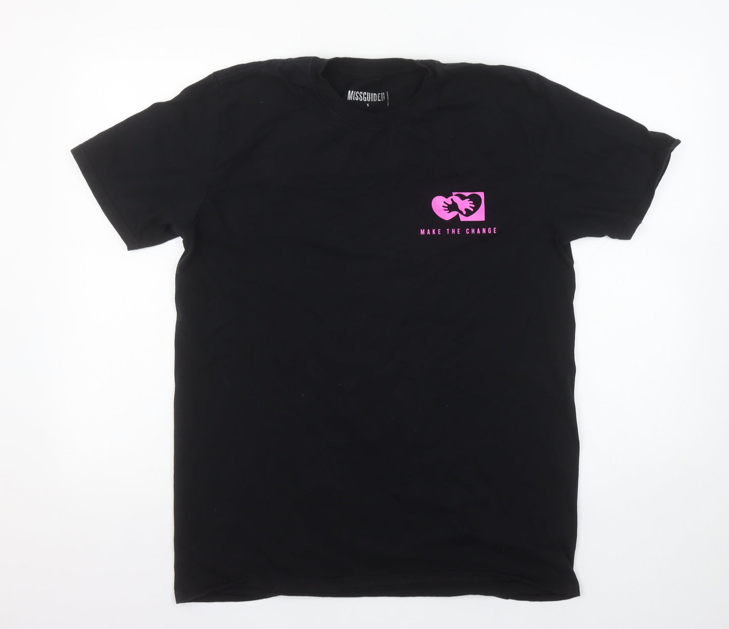 Missguided Women's Black S Short Sleeve Cotton Graphic T-Shirt