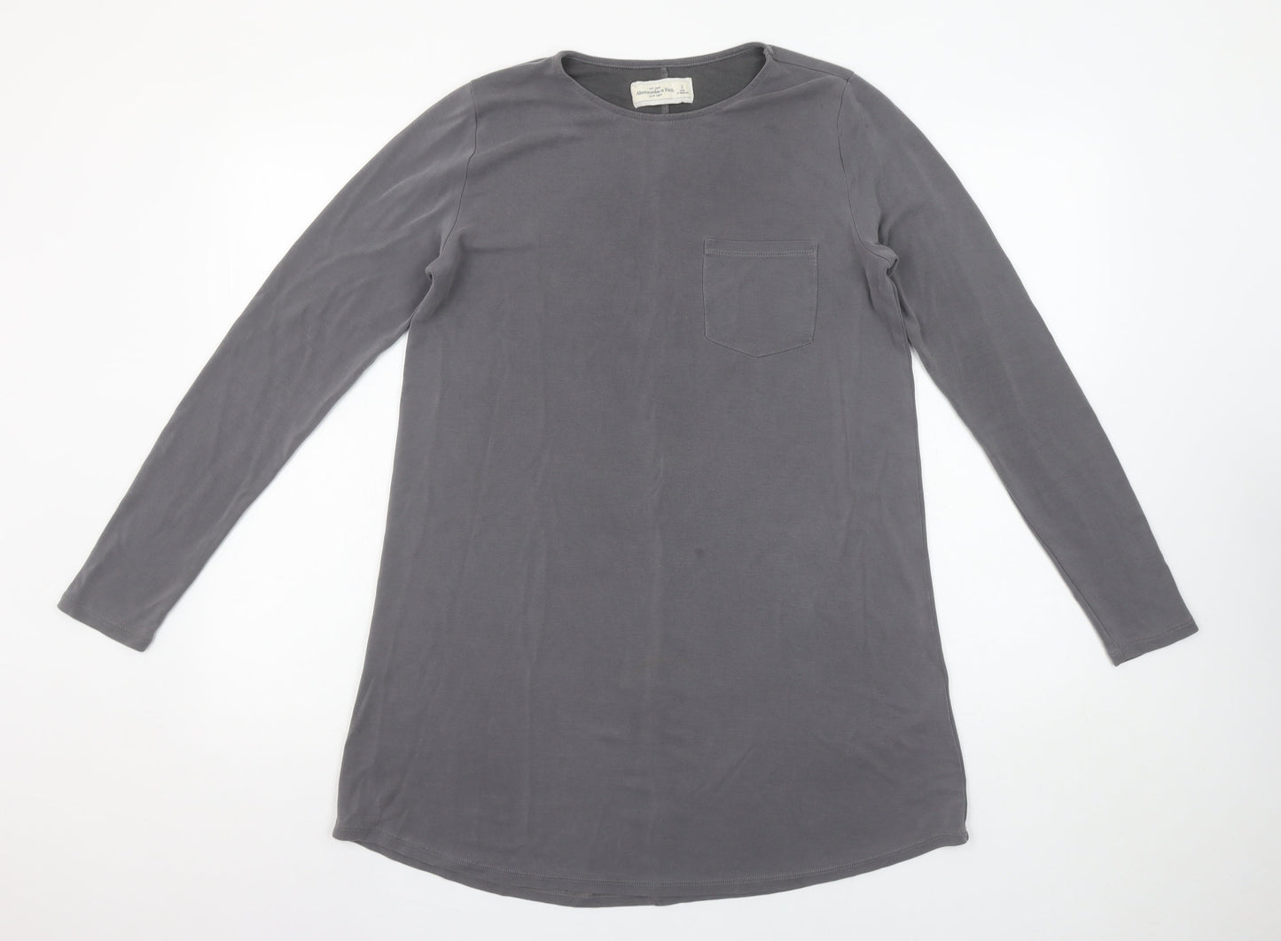 Abercrombie & Fitch Women Grey Long Sleeve Basic T-Shirt S