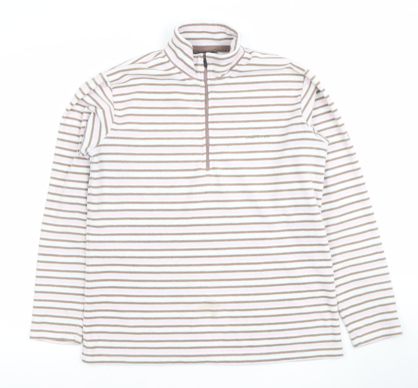 Craghoppers Women’s Beige Stripe Fleece Pullover Sweatshirt UK 12