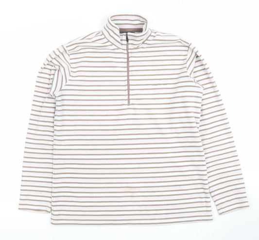 Craghoppers Women’s Beige Stripe Fleece Pullover Sweatshirt UK 12