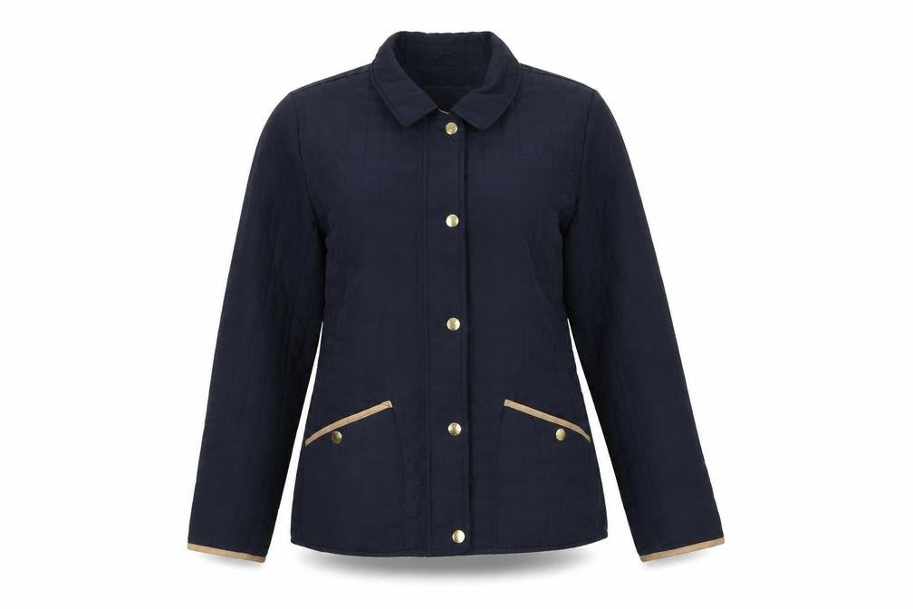 Paco Boutique Women's Blue Quilted Mid-Length Jacket Size 14
