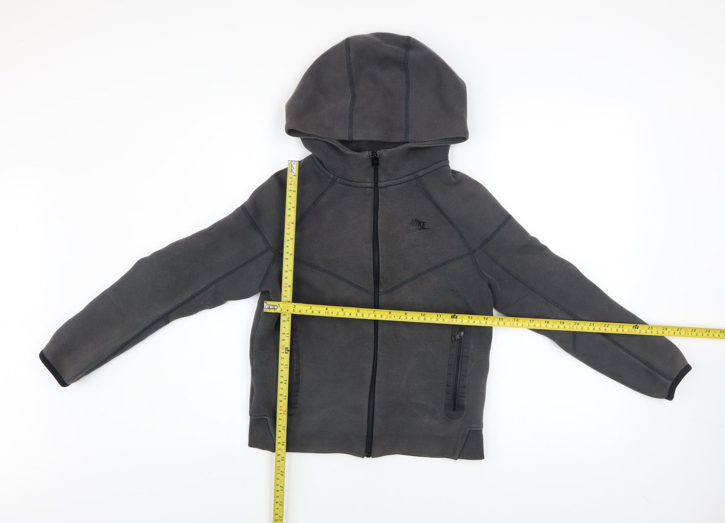 Nike Boys Grey Full Zip Hoodie M 137-147cm Cotton Blend Sportswear