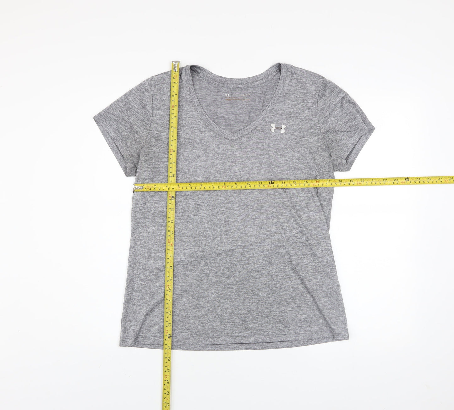 Under Armour Men Grey V-Neck Athletic Fit T-Shirt Size M