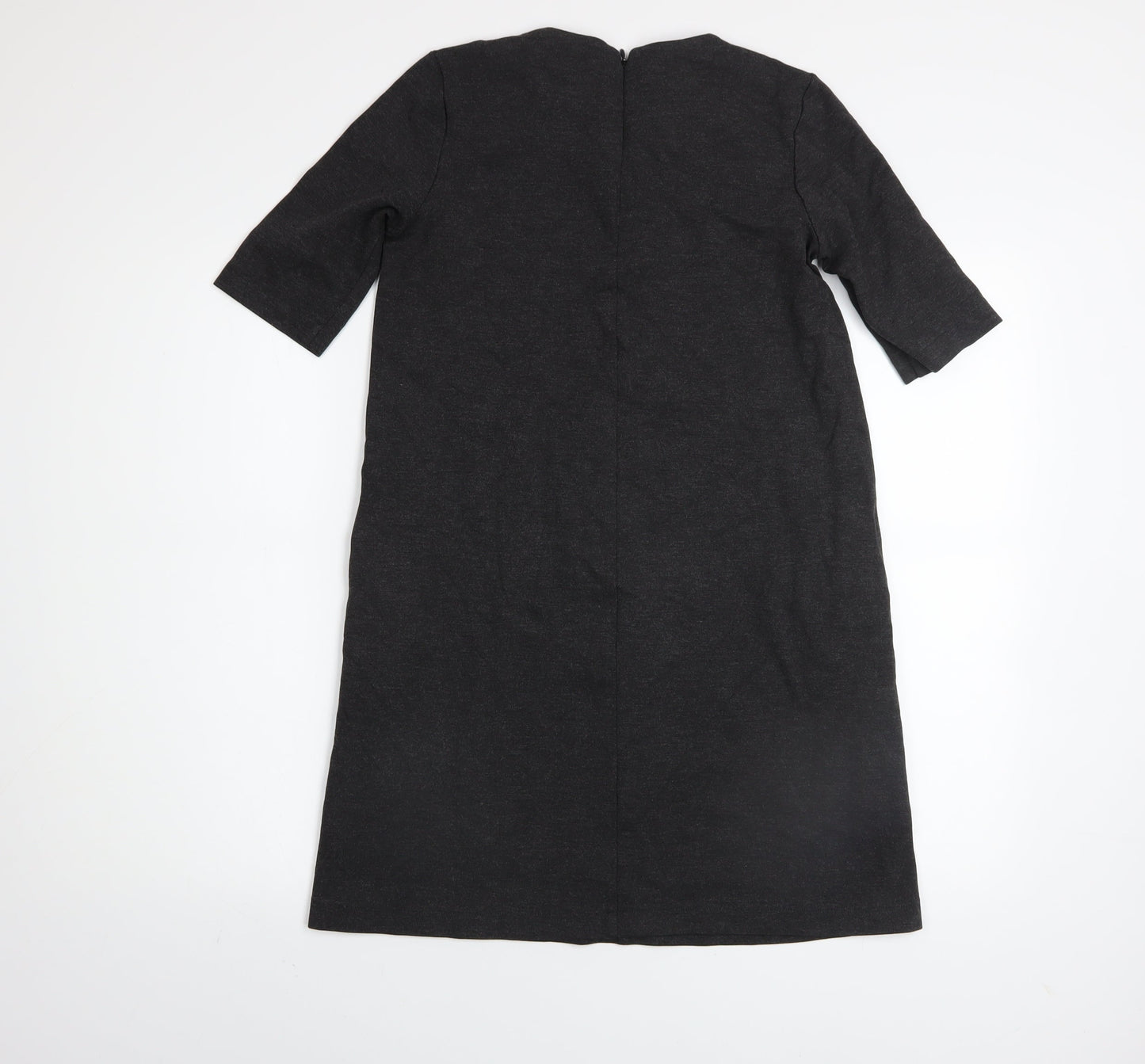 H&M Women Black XS Shift Knee Length Stretch Dress
