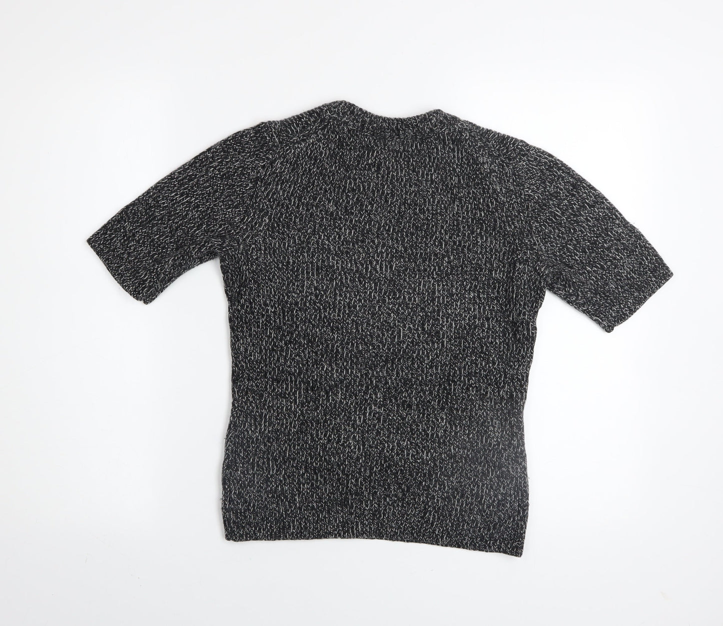 Hobbs Women's Grey Wool Blend Short Sleeve Knit Top Size 8
