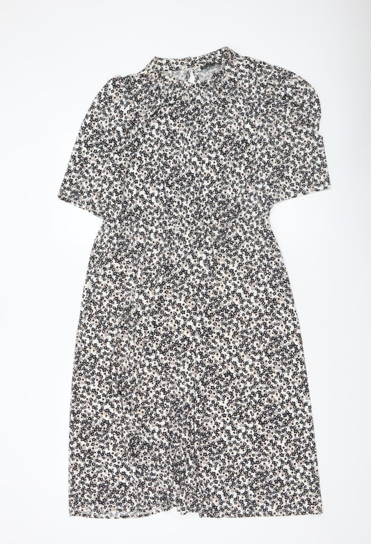Adrianna Papell Womens Floral Fit & Flare Dress L Multicoloured