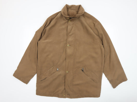 Bush Men's Brown Polyester Button-Up Casual Jacket Size 40 Regular