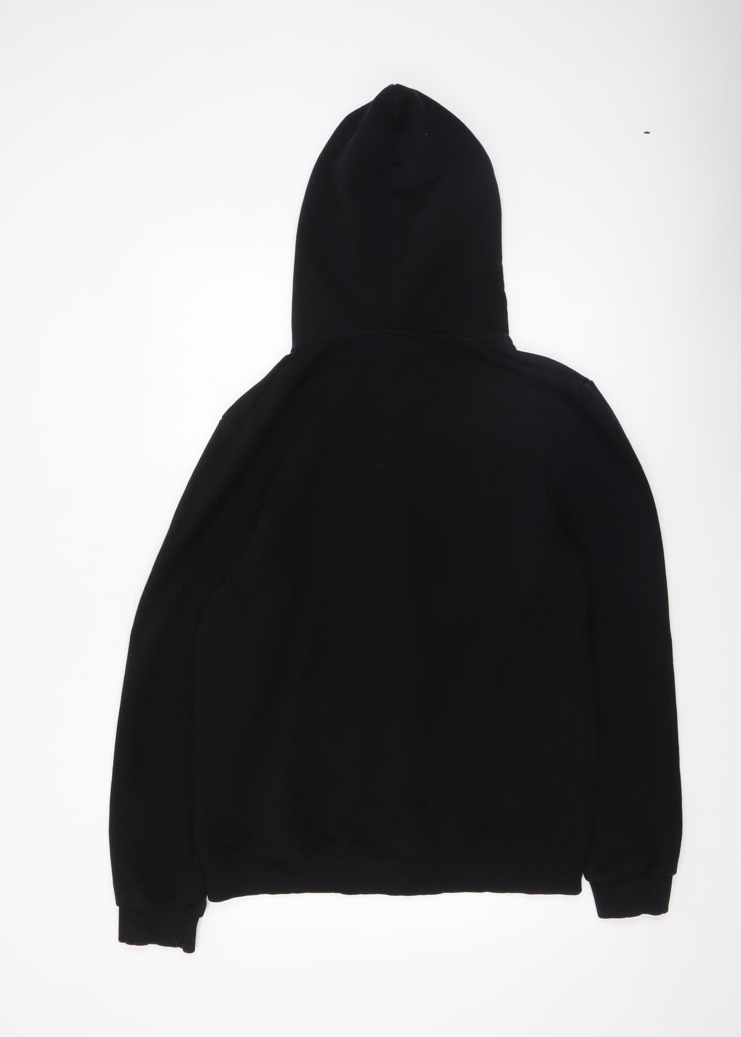 Hype Unisex Black Full Zip Hoodie Size 14 Cotton Blend