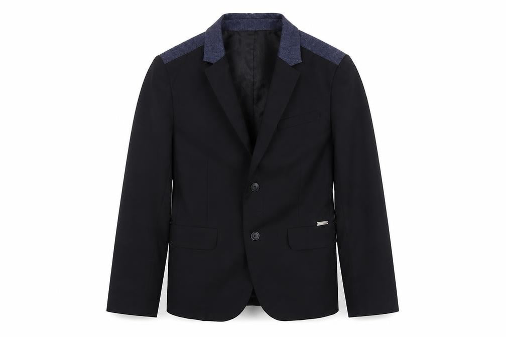 Junior Gaultier Boys Black Wool Blend Single-Breasted Blazer 10 Years
