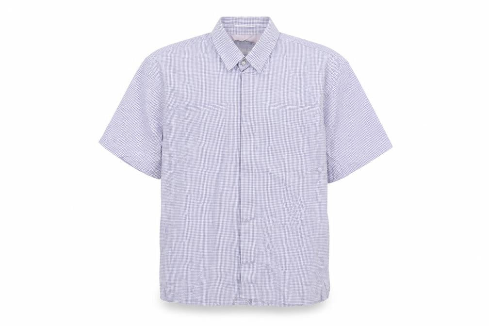 Banana Republic Men's Blue Check Short Sleeve Button-Up Shirt M