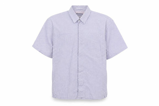 Banana Republic Men's Blue Check Short Sleeve Button-Up Shirt M