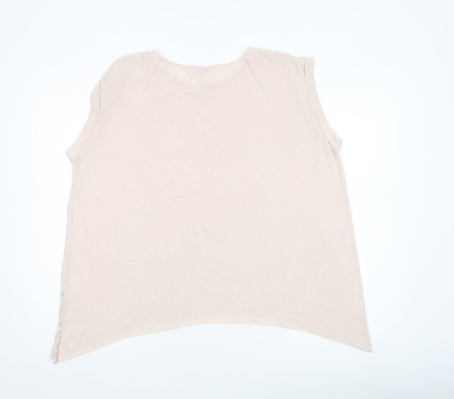 Zara Women Beige Sleeveless Basic Tank Top M