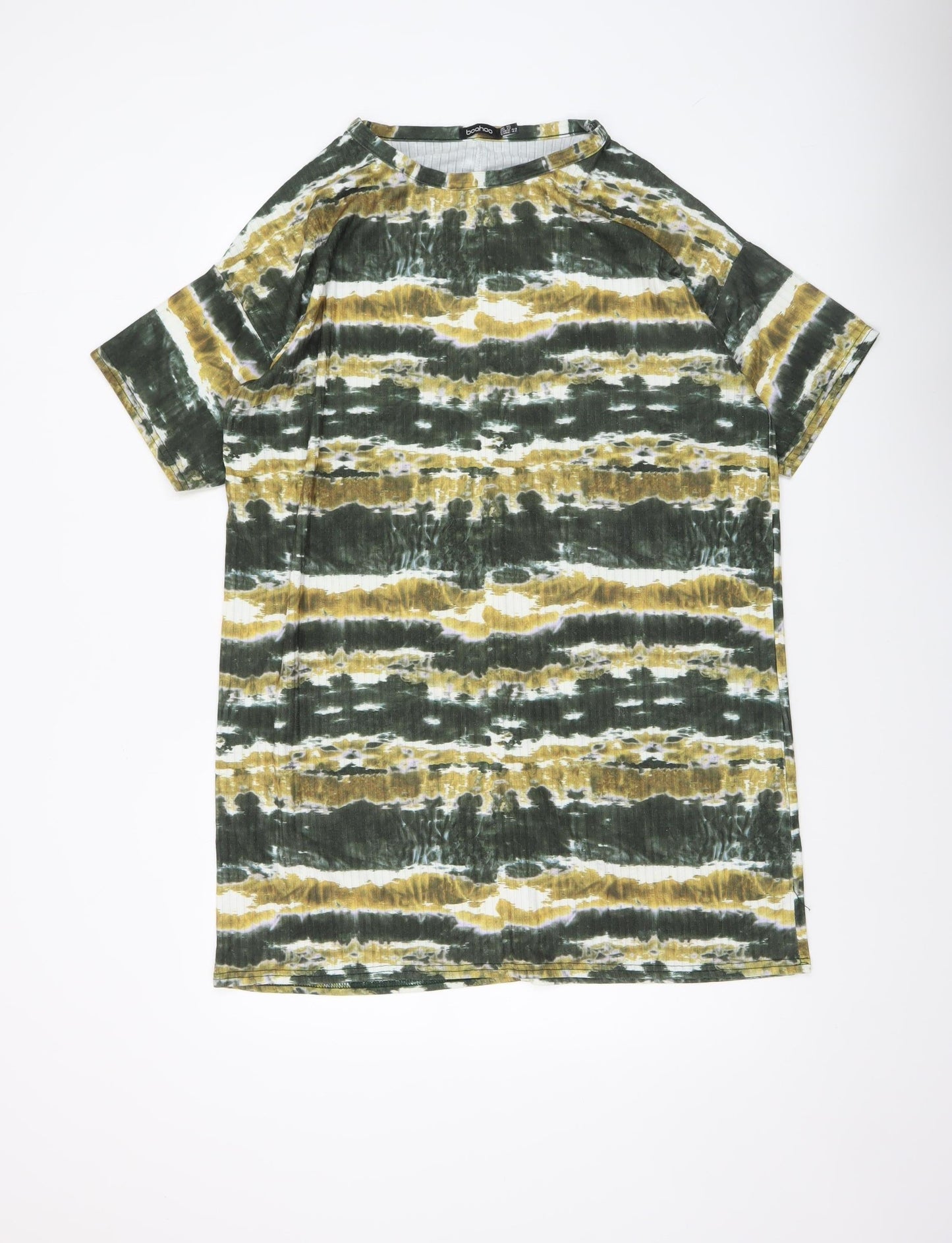 Boohoo Women’s Multicoloured Tie Dye Short Sleeve T-Shirt Dress Size 18
