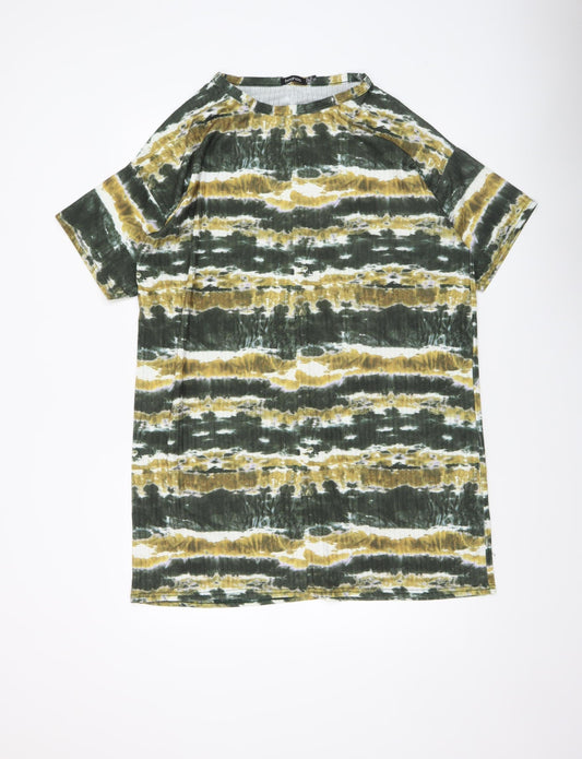 Boohoo Women’s Multicoloured Tie Dye Short Sleeve T-Shirt Dress Size 18