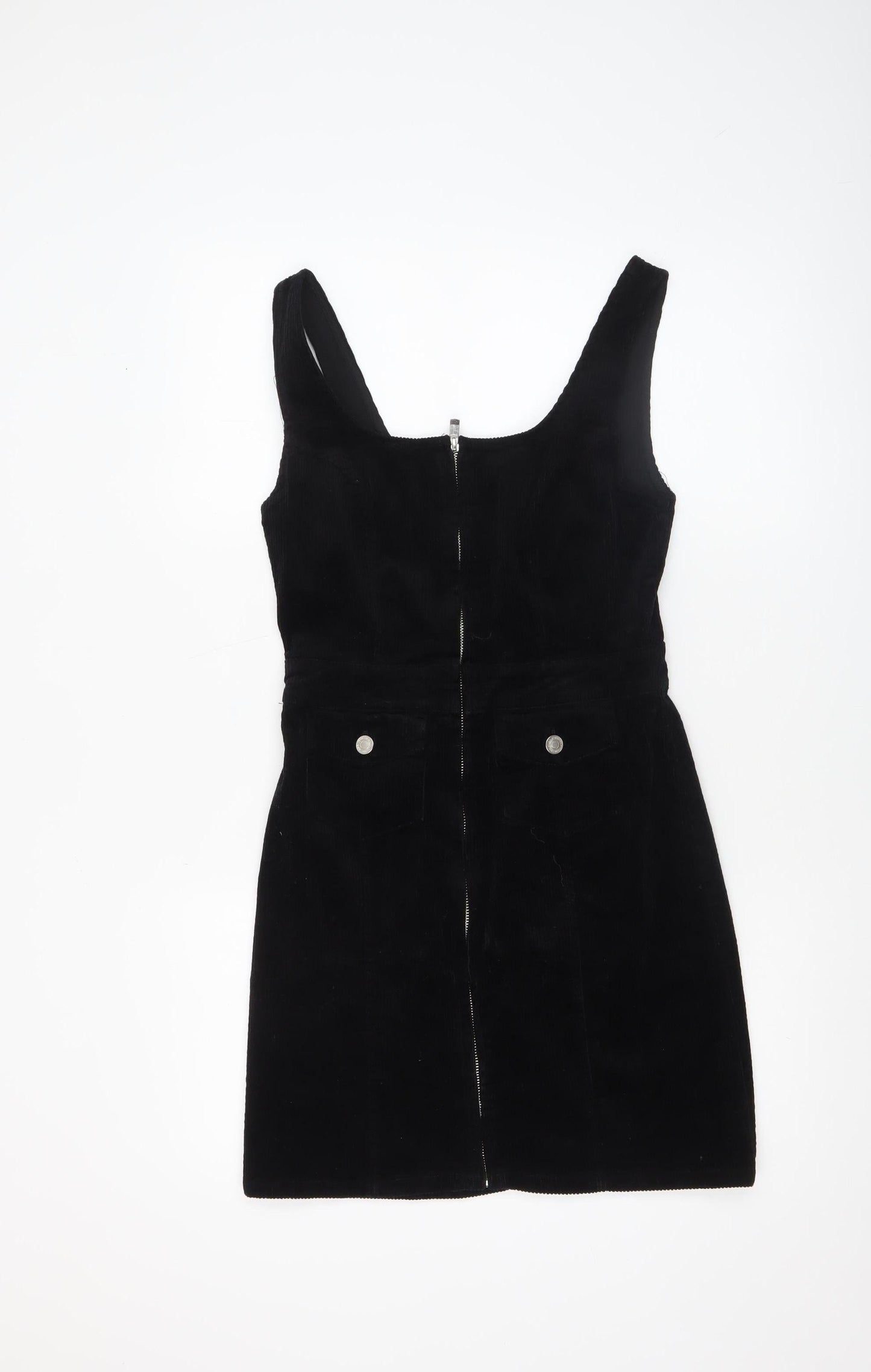 Denim Co. Women's Black Corduroy Pinafore Dress Size 8