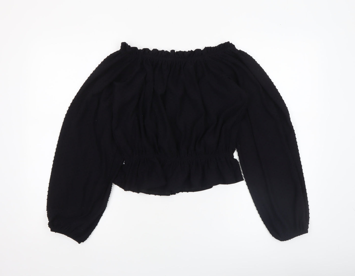 H&M Women’s Black Off Shoulder Cropped Blouse Size S