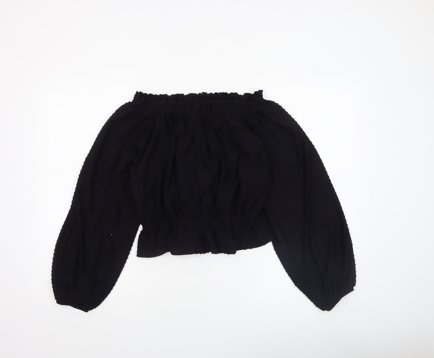 H&M Women’s Black Off Shoulder Cropped Blouse Size S
